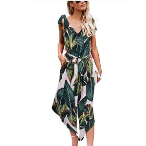 Leaf Print Jumpsuit